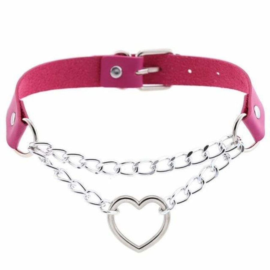 Leather Heart in Chains Choker, gallery view 8