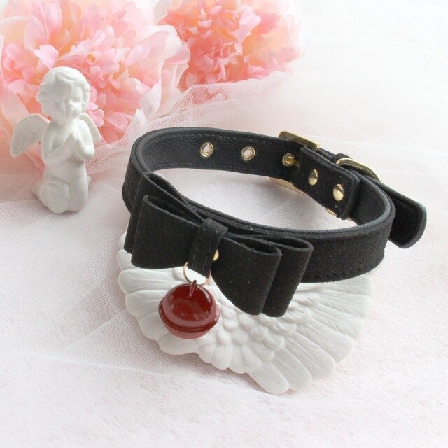 Bow Leather Collar BDSM product view
