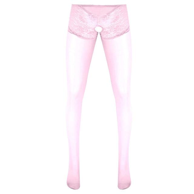 "Sissy Amanda" Lace Crotchless Pantyhose product view