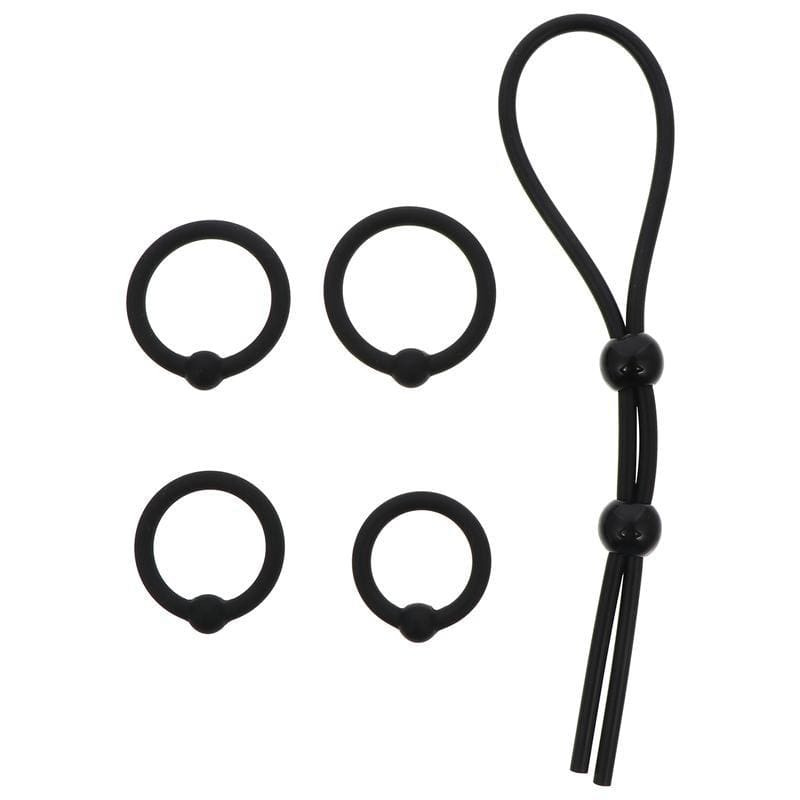 Black Silicone Cock and Ball Tie BDSM product view