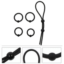 Charger l&#39;image dans la galerie, Attache-coq et couilles en silicone noir BDSM
