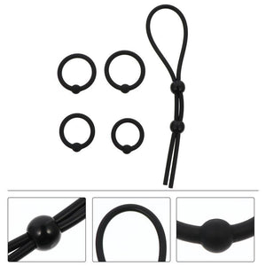 Black Silicone Cock and Ball Tie BDSM