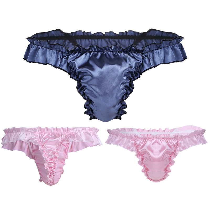 Frilly Satin Sissy Lingerie Panties, gallery view 3