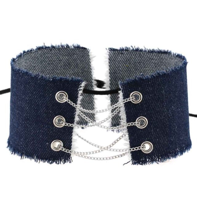 Submissive Denim Choker, gallery view 9