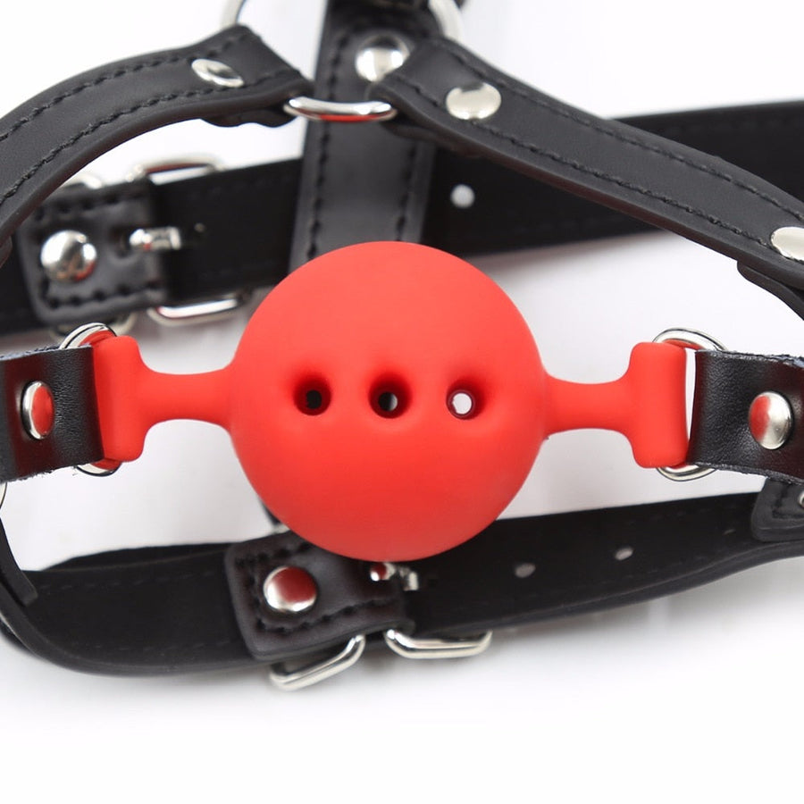 Unique Head Harness with Nose Hook Ball Gag, gallery view 7