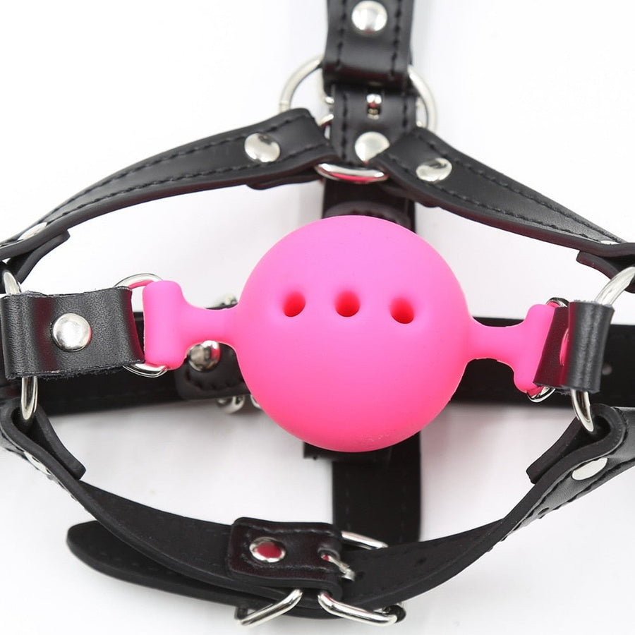 Unique Head Harness with Nose Hook Ball Gag, gallery view 6