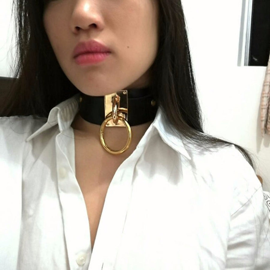 Handmade Leather Collar BDSM, gallery view 2