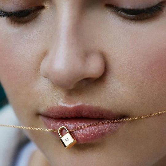 BDSM Initial Padlock Necklace product view