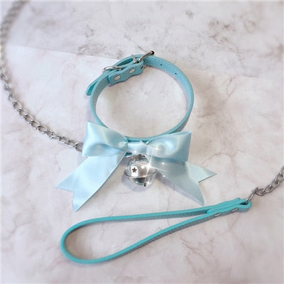 Pink Bow Collar & Lead Set BDSM, gallery view 8