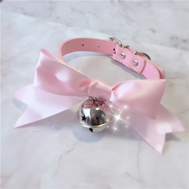 Pink Bow Collar & Lead Set BDSM, gallery view 4