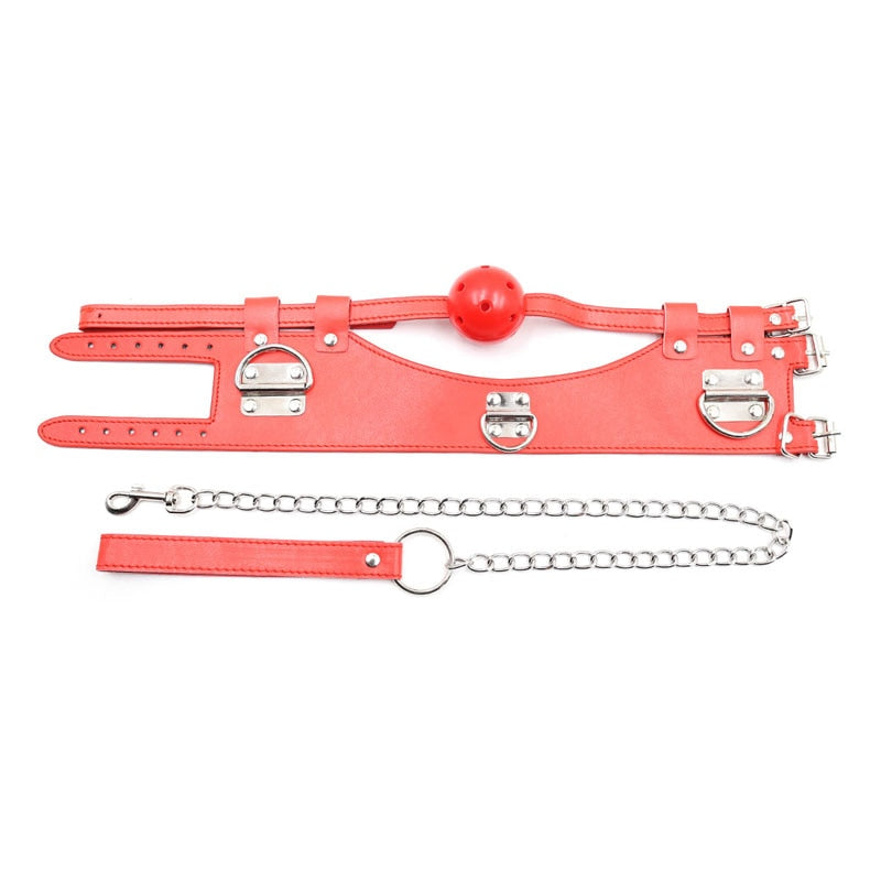 Slave Collar With Mouth Gag Ball BDSM, gallery view 7