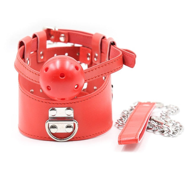 Slave Collar With Mouth Gag Ball BDSM, gallery view 6