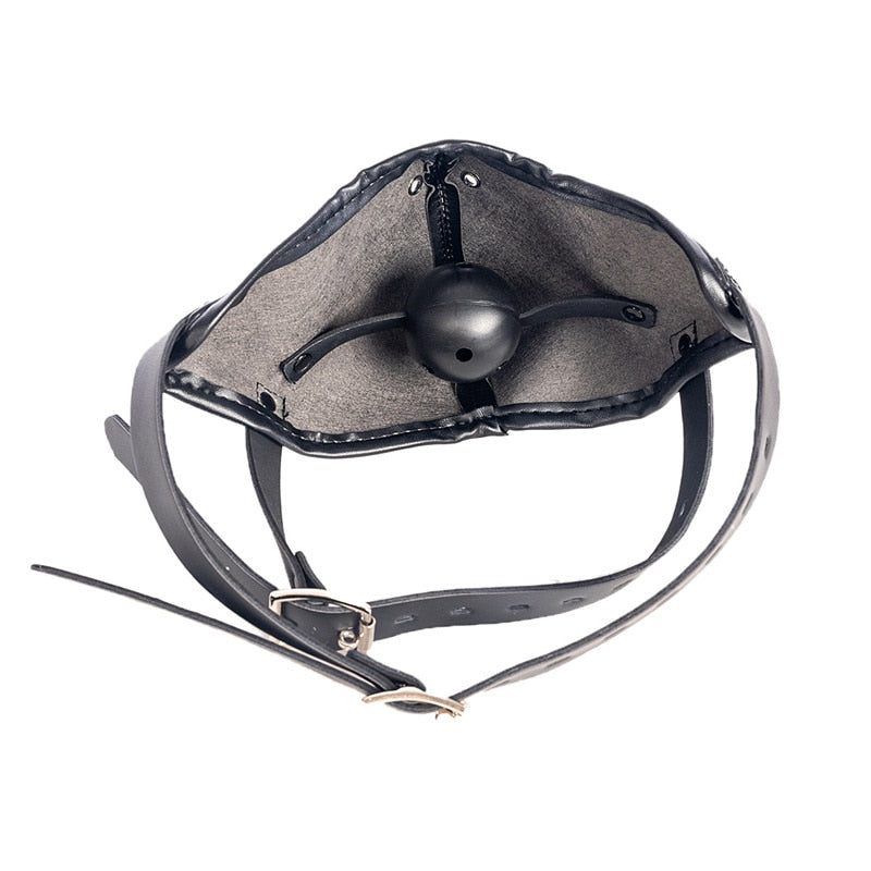 Black Breathable Gag Ball Mask, gallery view 5