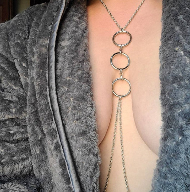 Submissive Necklace w/ Nipple Loops BDSM DDLG, gallery view 6
