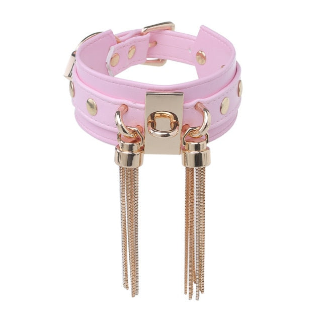 Submissive Tassel Choker Collar BDSM DDLG, gallery view 3