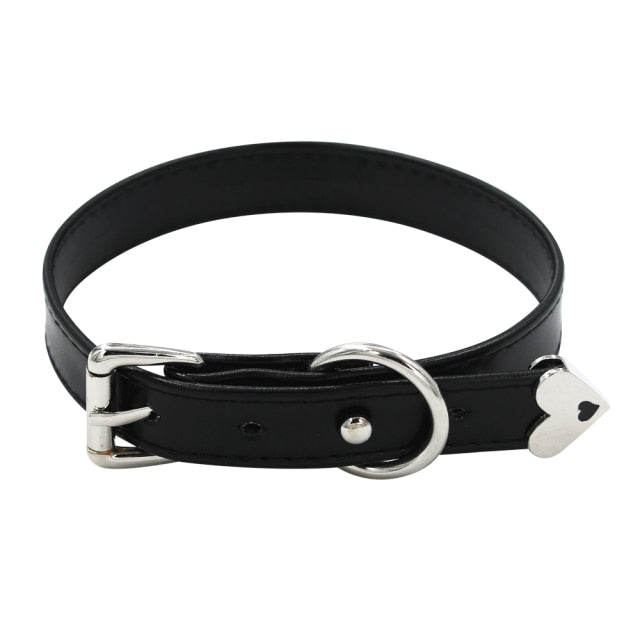 Submissive Leather Choker BDSM DDLG product view