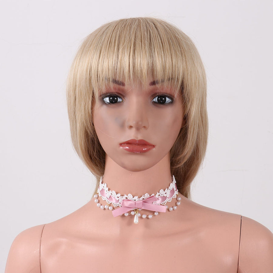 DDLG Ribbon & Lace Choker Necklace BDSM, gallery view 3