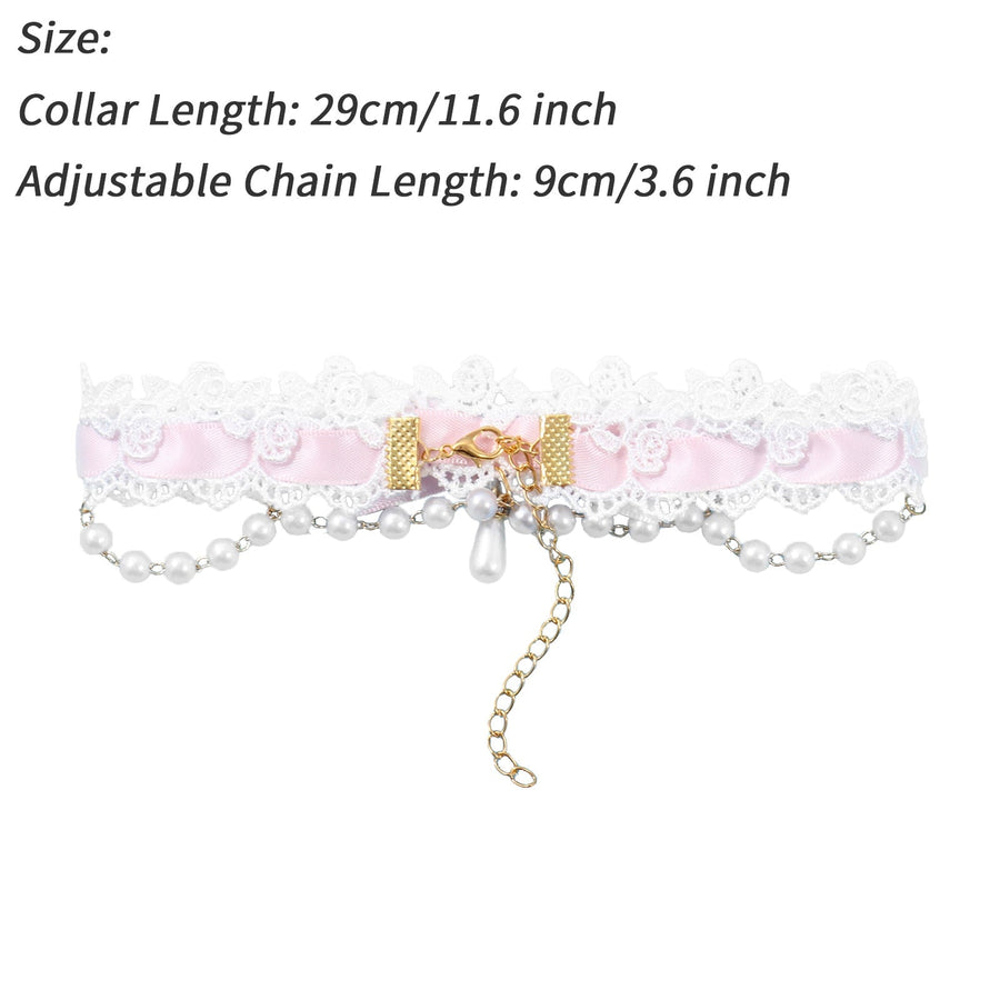 DDLG Ribbon & Lace Choker Necklace BDSM, gallery view 5