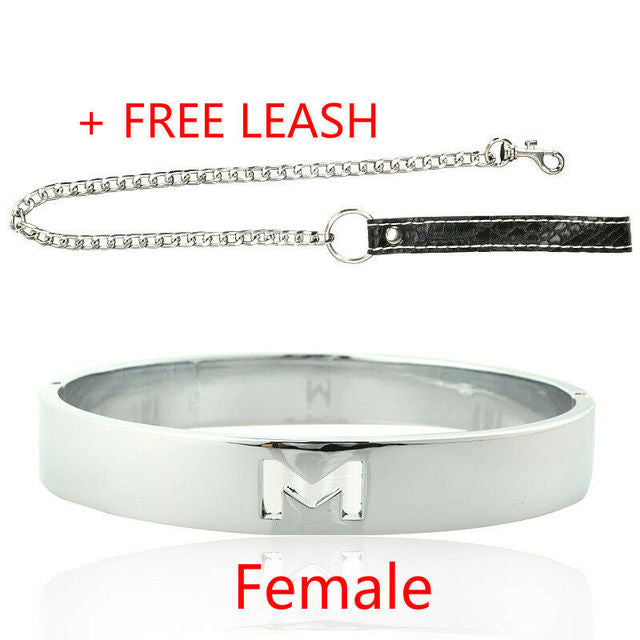 Metal Neck Collar with Leash, gallery view 2