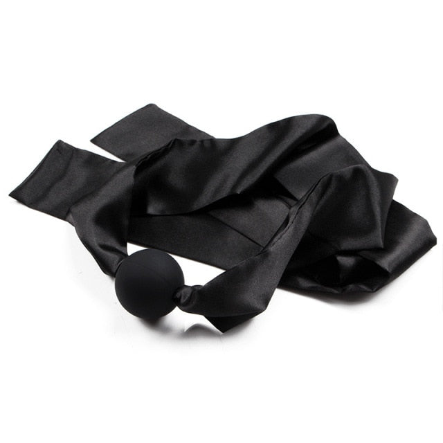 Polychromatic Luxury Satin Open Mouth Gag Ball, gallery view 6