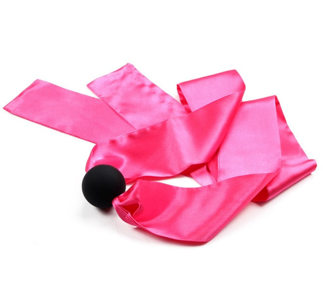 Polychromatic Luxury Satin Open Mouth Gag Ball, gallery view 10