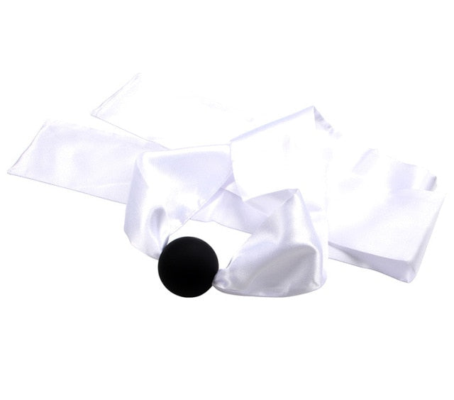 Polychromatic Luxury Satin Open Mouth Gag Ball, gallery view 8