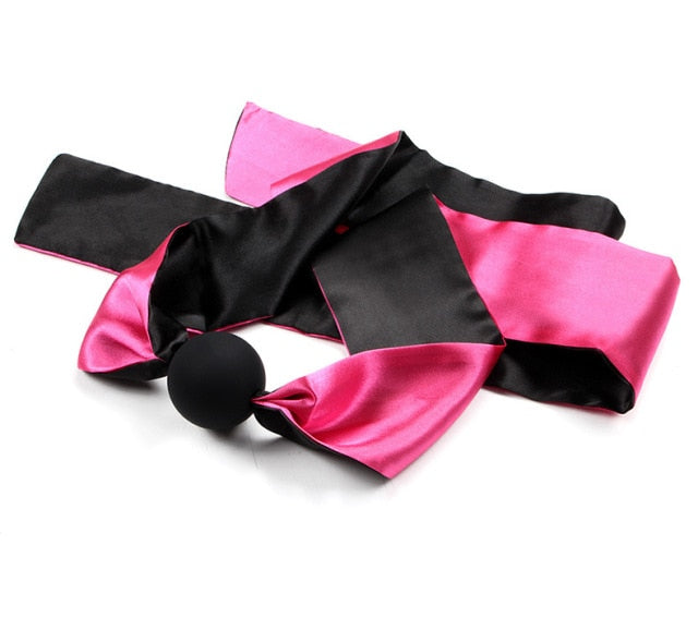 Polychromatic Luxury Satin Open Mouth Gag Ball, gallery view 7