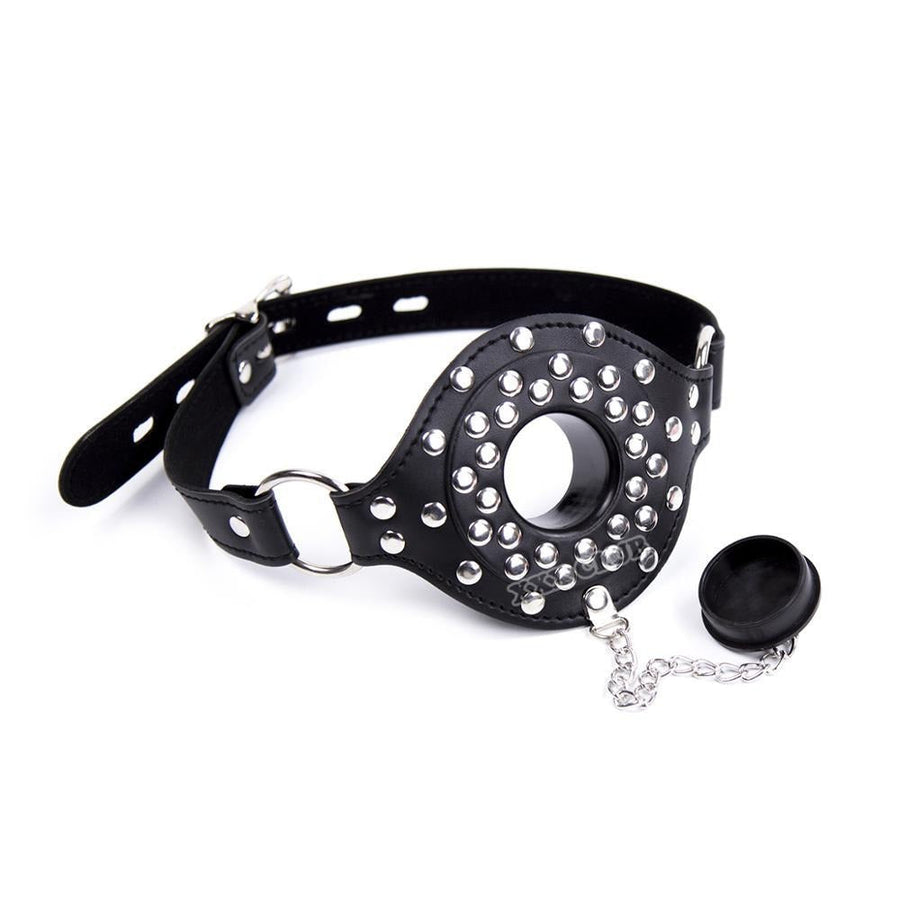 Leather Open Mouth Gag with Hole product view