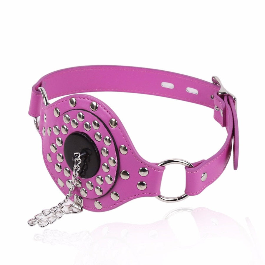 Leather Open Mouth Gag with Hole, gallery view 3