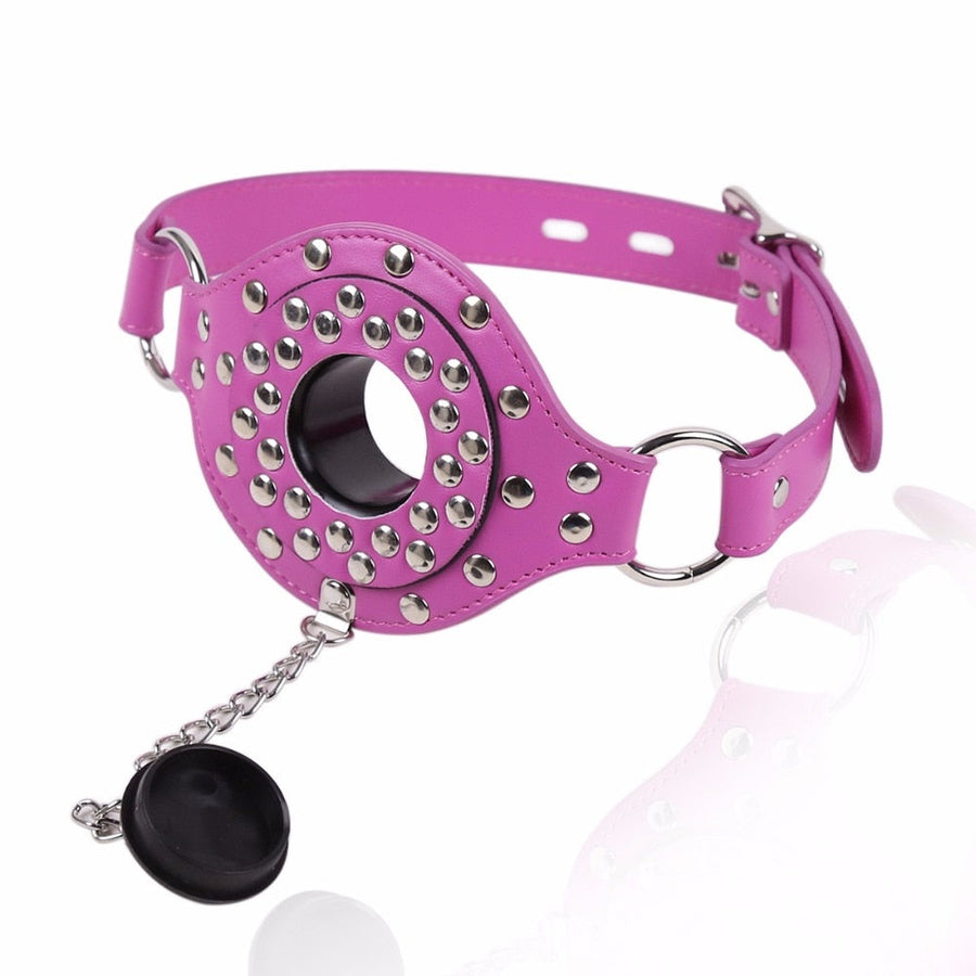 Leather Open Mouth Gag with Hole, gallery view 2