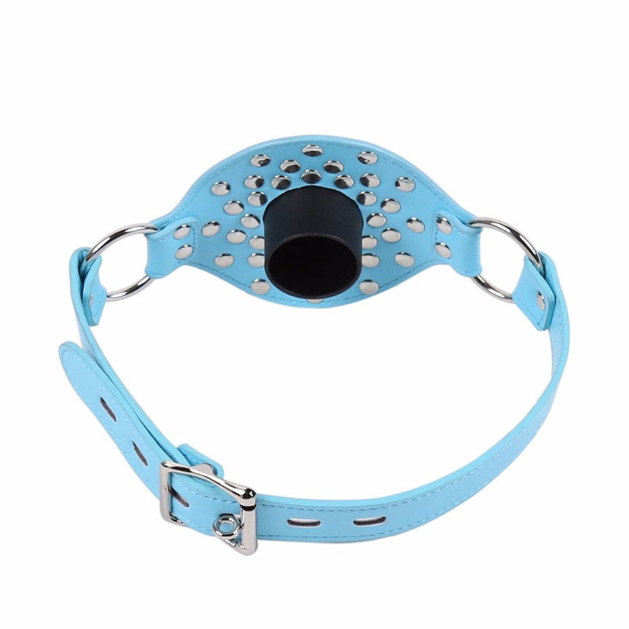Leather Open Mouth Gag with Hole, gallery view 7