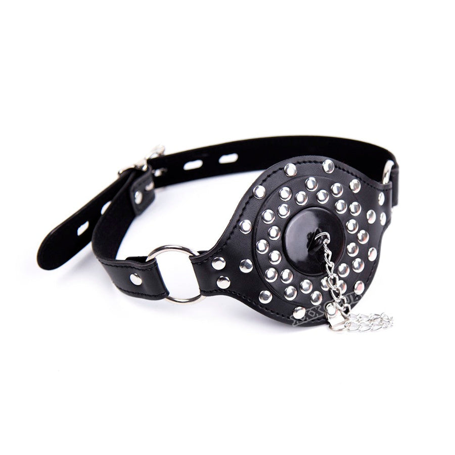 Leather Open Mouth Gag with Hole, gallery view 9