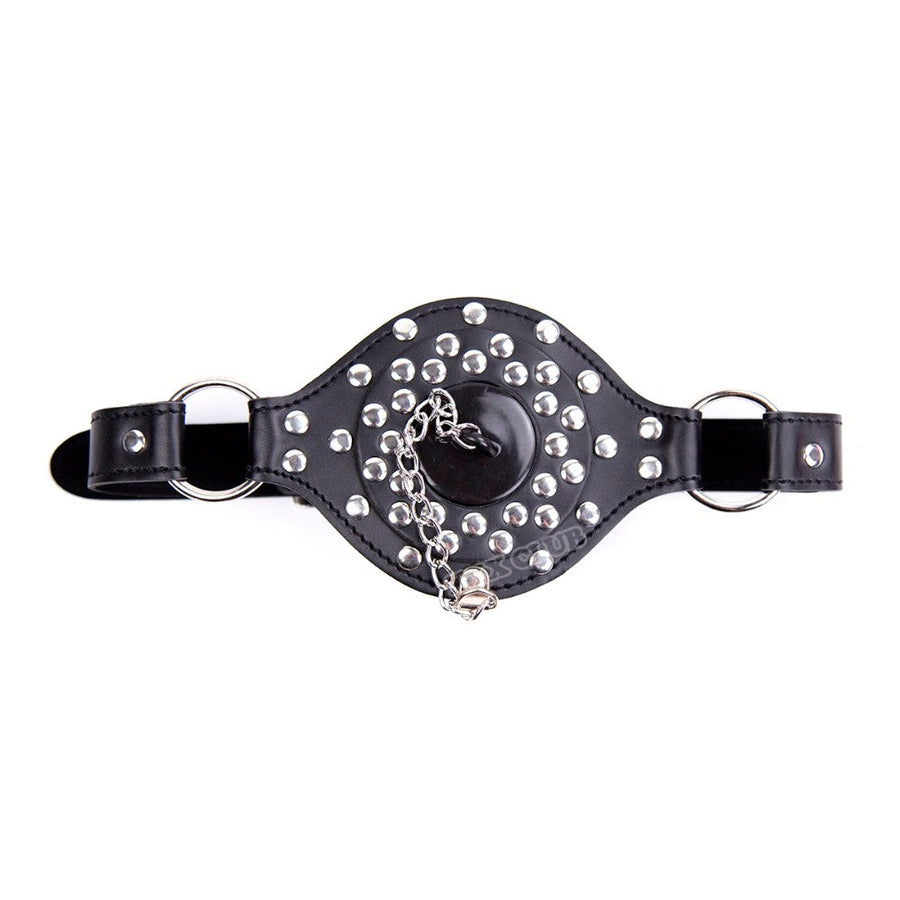 Leather Open Mouth Gag with Hole, gallery view 8
