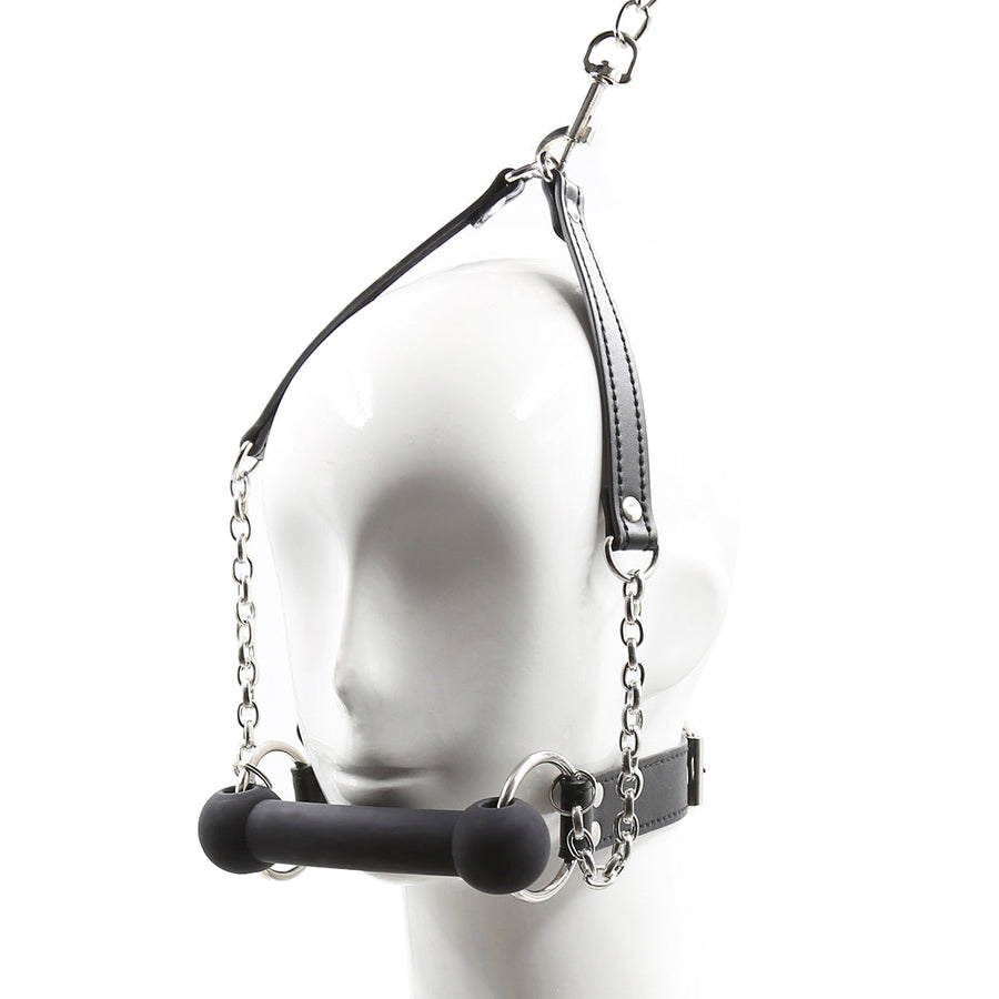 Shameful Dog Bone Ball Gag With Leash, gallery view 2