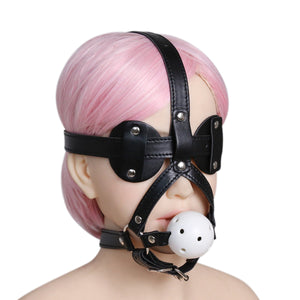 New Blindfold and Hard Ball Gag Harness