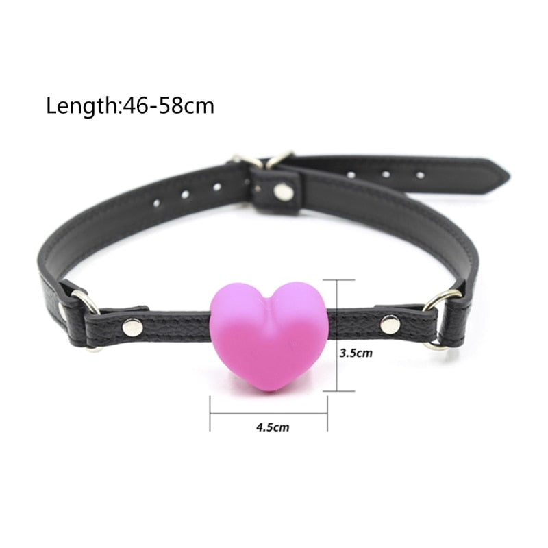 Lily Open Mouth Heart Shaped Ball Gag, gallery view 6