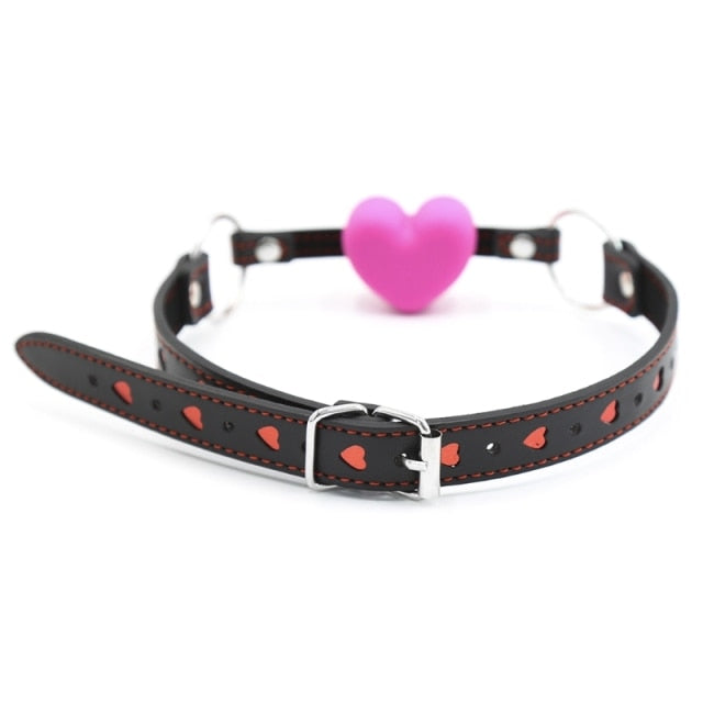 Lily Open Mouth Heart Shaped Ball Gag product view
