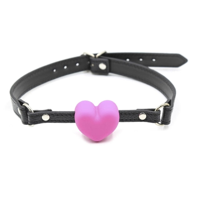 Lily Open Mouth Heart Shaped Ball Gag, gallery view 3