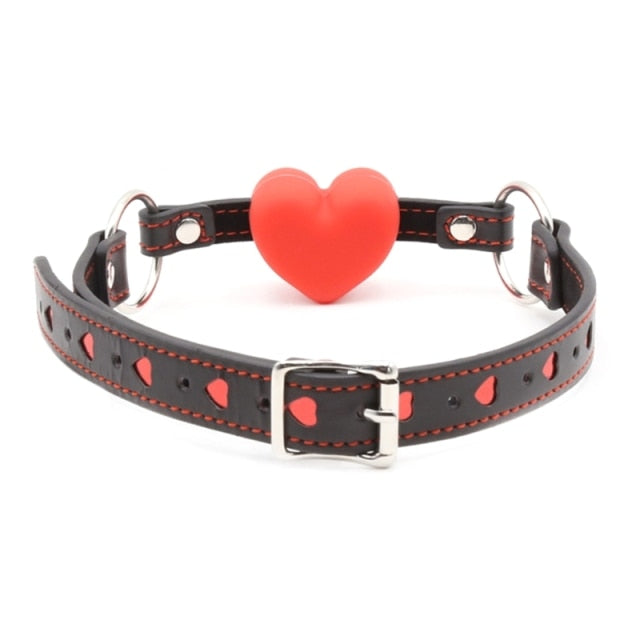 Lily Open Mouth Heart Shaped Ball Gag, gallery view 4