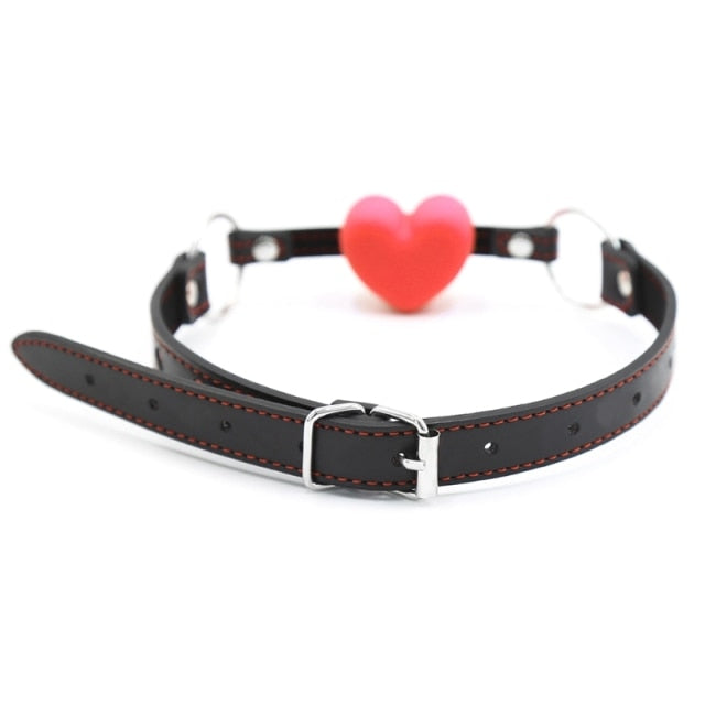 Lily Open Mouth Heart Shaped Ball Gag, gallery view 2