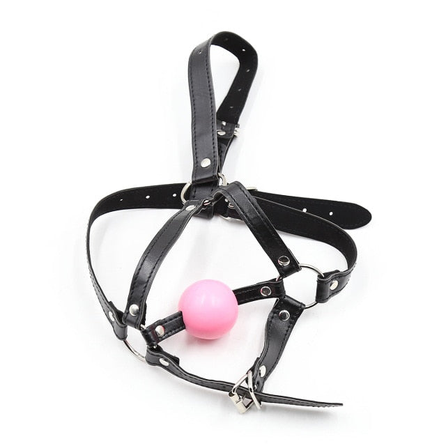 Simple Mouth Ball Gag Harness, gallery view 3