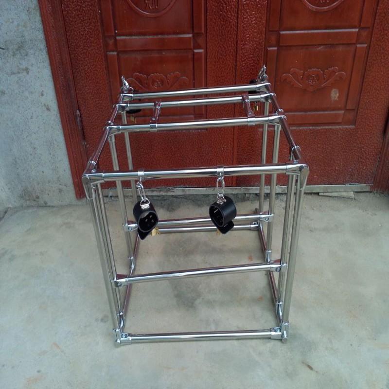 BDSM Stainless Steel Handcuffs + Leg Cuffs Bondage Set, gallery view 3