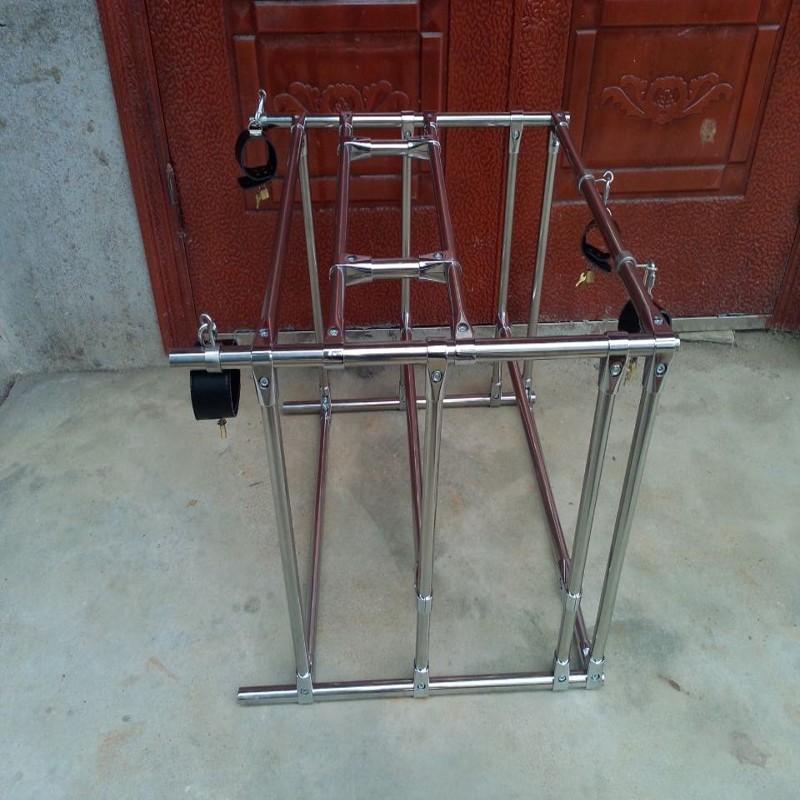 BDSM Stainless Steel Handcuffs + Leg Cuffs Bondage Set, gallery view 4