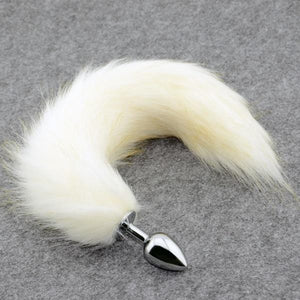 Charming White Cat Tail Butt Plug  BDSM