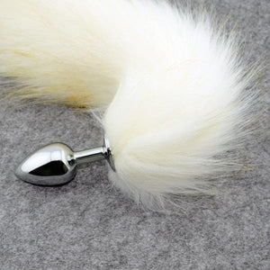 Charming White Cat Tail Butt Plug  BDSM