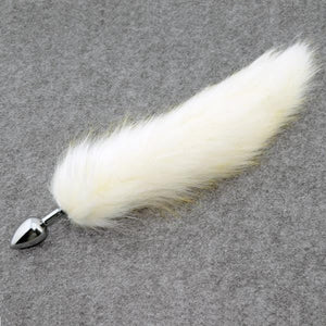 Charming White Cat Tail Butt Plug  BDSM