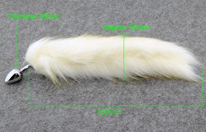 Charming White Cat Tail Butt Plug  BDSM