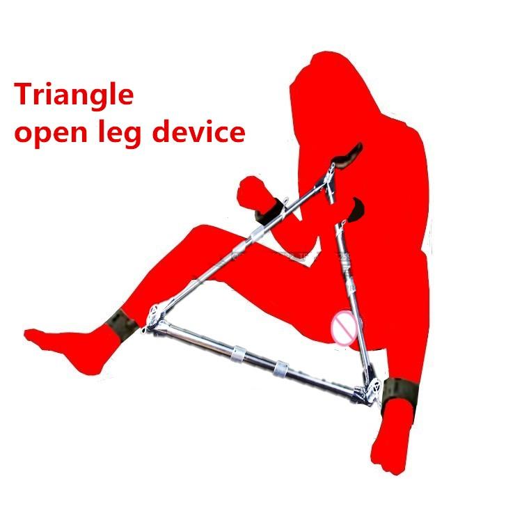 Stainless Steel Triangle Open Leg Sissy Restraint BDSM, gallery view 2