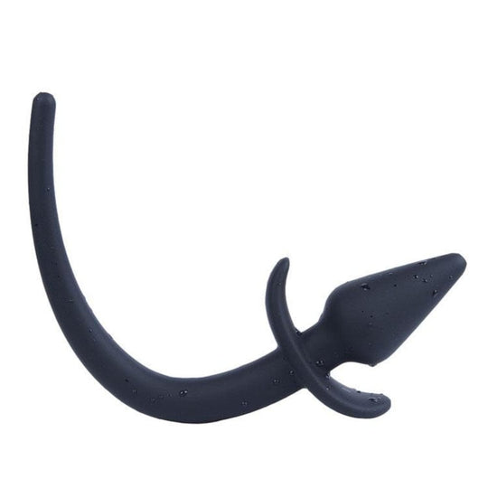 Black Silicone Dog Tail Butt Plug 11 Inches Long BDSM product view