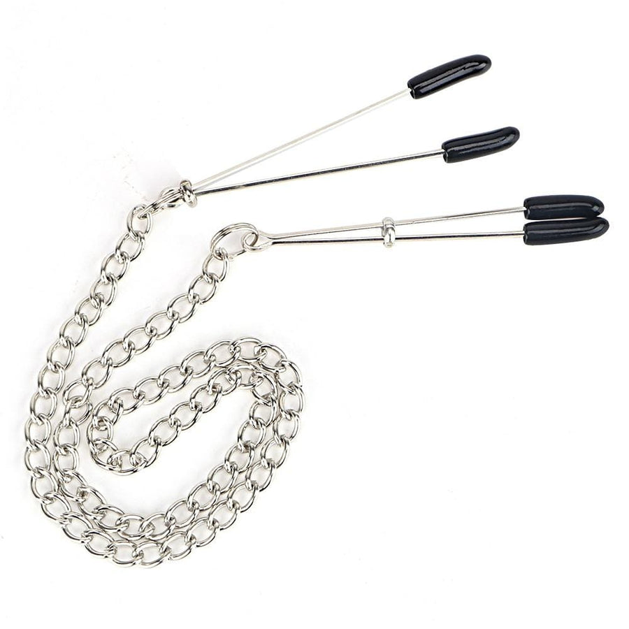 BDSM Chained Tweezers Nipple Clamps, gallery view 3